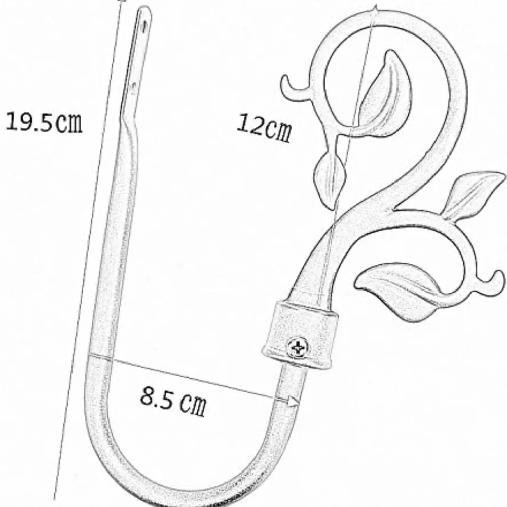 Stylish Black Leaf Wall Drapery Curtain Holdback Tieback Hooks Set of 2
